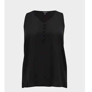 Torrid Georgette Knit to Woven Button Tank